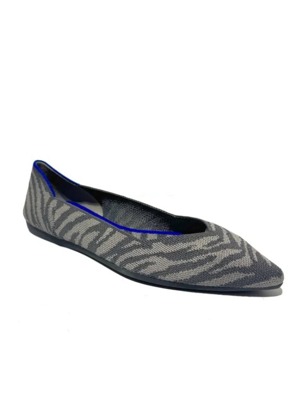 Rothys Womens The Point Flat Grey Zebra Size 9 M